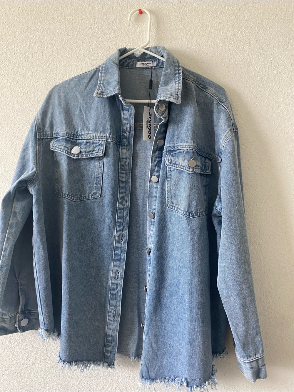 Zeagoo denim jacket new with tag size large
